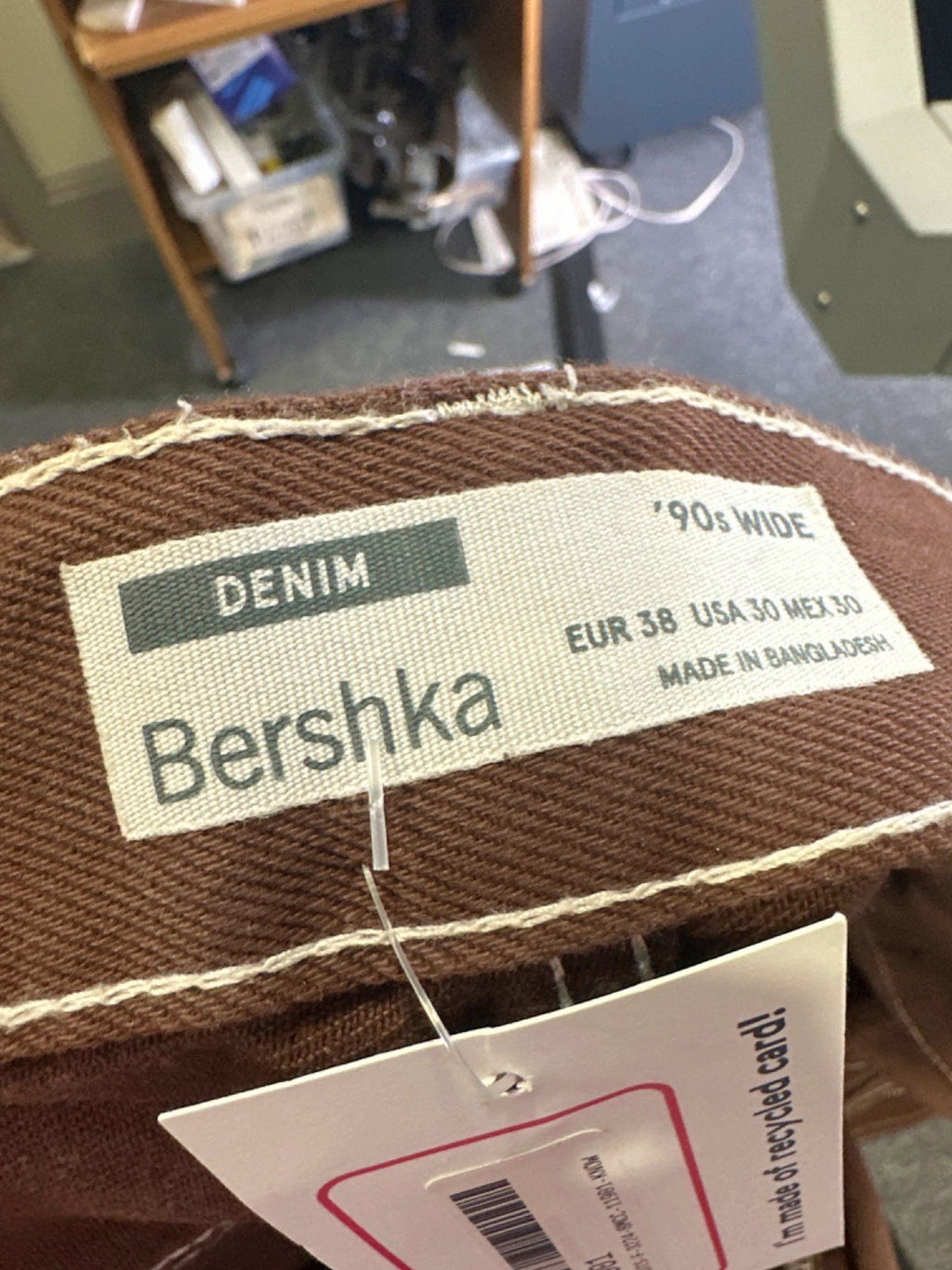 Bershka Brown 90's Wide Denim Jeans UK 10