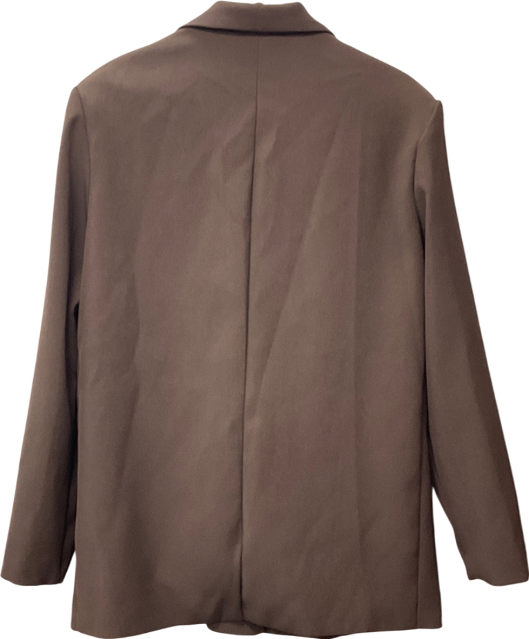 Missguided Brown Balloon Sleeve Detail Oversized Blazer Office Wear UK L