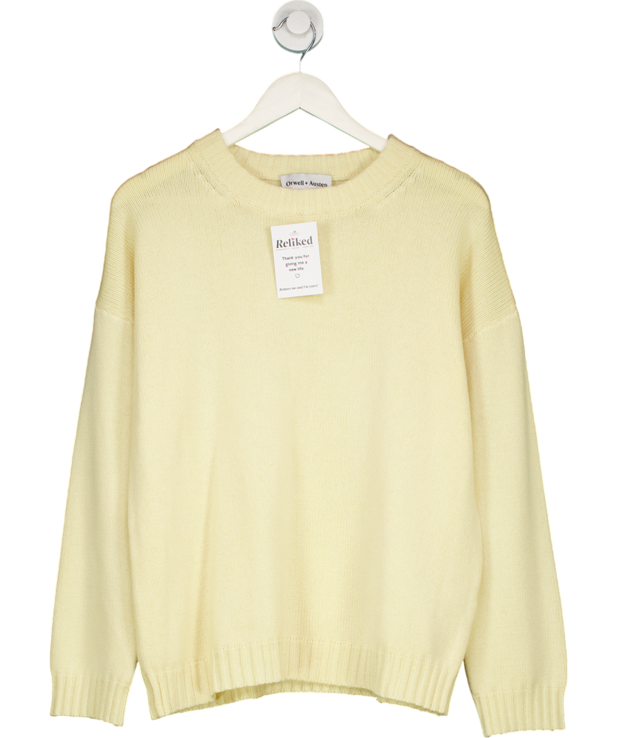 Orwell & Austen Yellow Crew Cashmere Wool Blend Sweater UK S