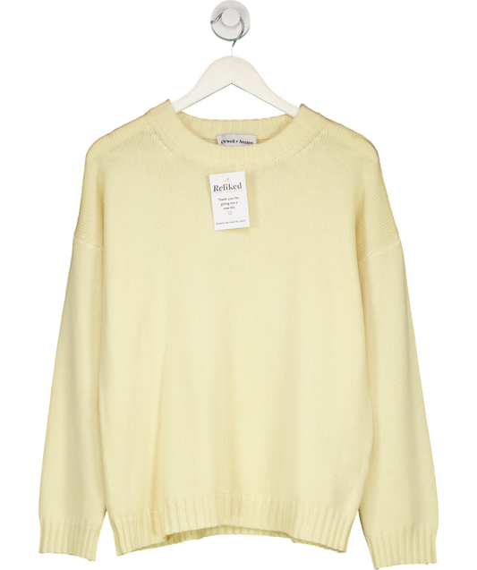 Orwell & Austen Yellow Crew Cashmere Wool Blend Sweater UK S