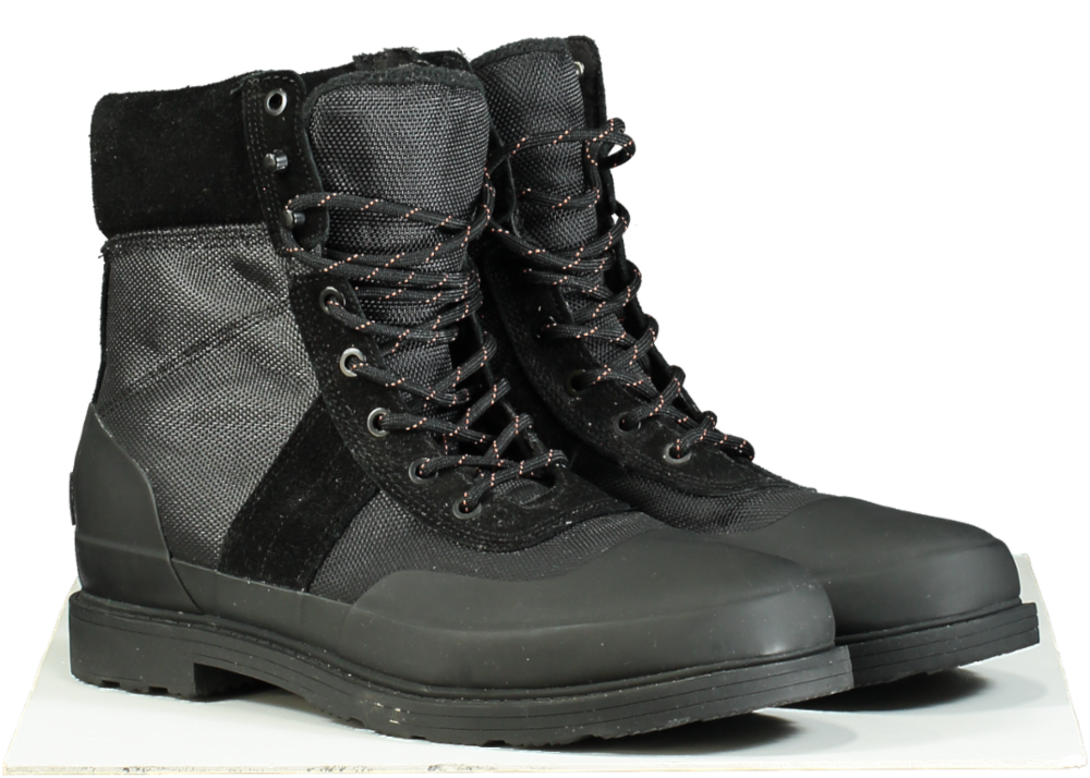 Hunter Black Lace-Up Boots UK 9
