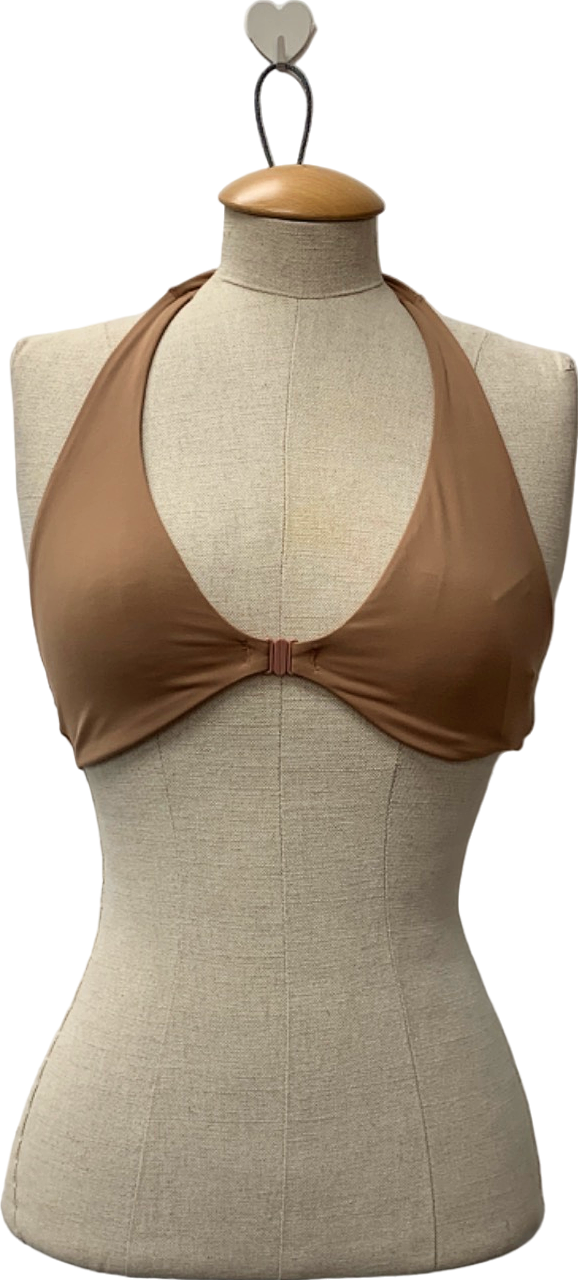 Gymshark Brown Halter Neck Sports Bra UK S