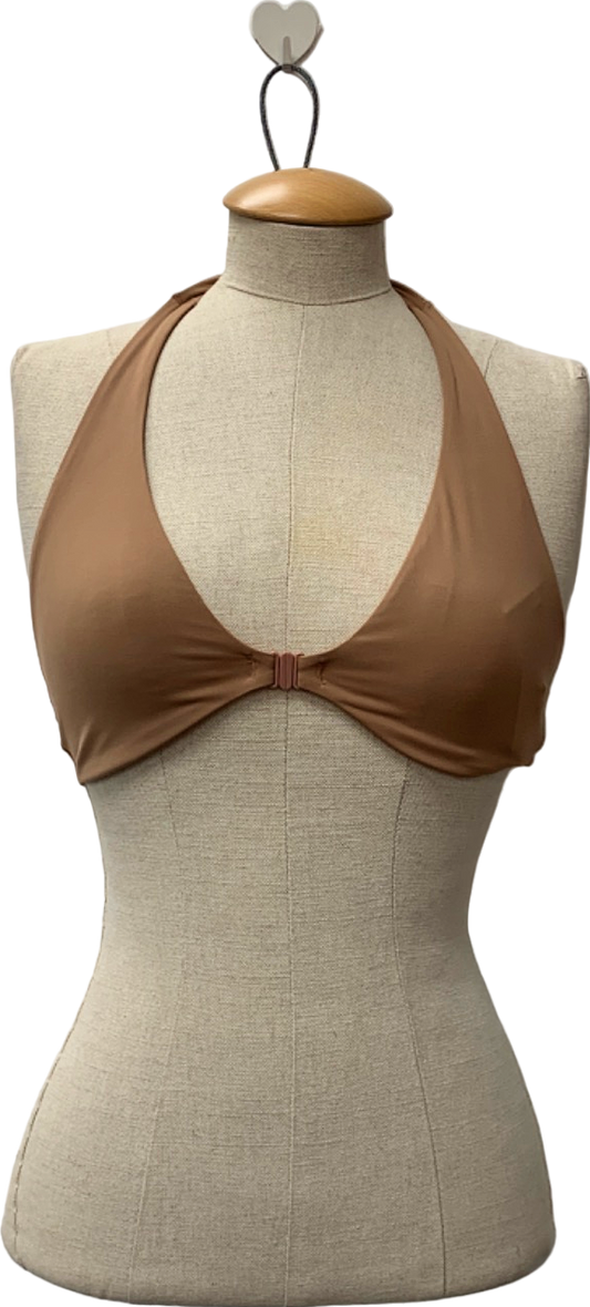 Gymshark Brown Halter Neck Sports Bra UK S