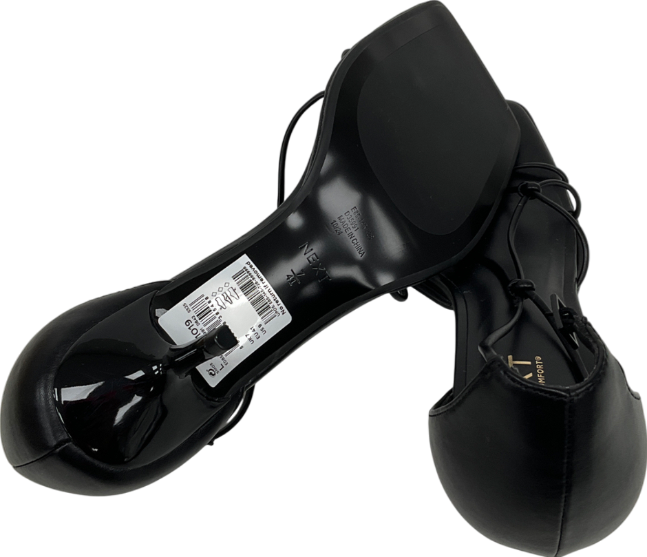 Next Black Standard Fit Forever Comfort® Square Toe Strappy Sandals UK 7 EU 40 👠