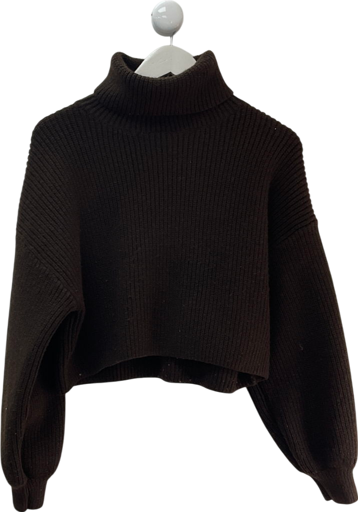Monki Brown Rib Knit Sweater UK S