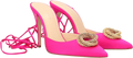 MAGDA BUTRYM Fuchsia Pink / Gold Crystal-embellished Satin High Heel Pumps UK 3 EU 36