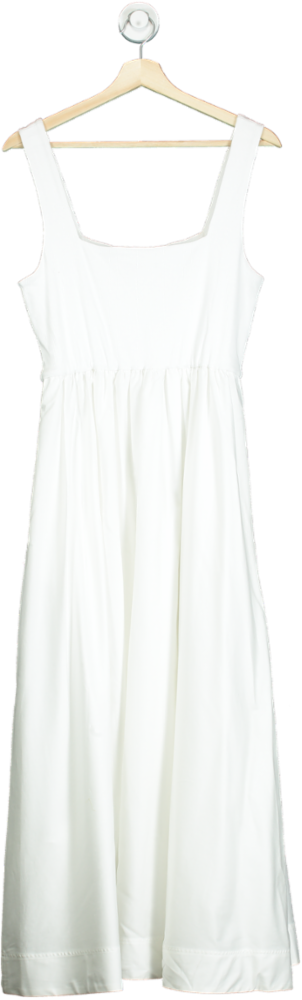 ME+EM Fresh White Mixed Media Square Neck Dress UK 12