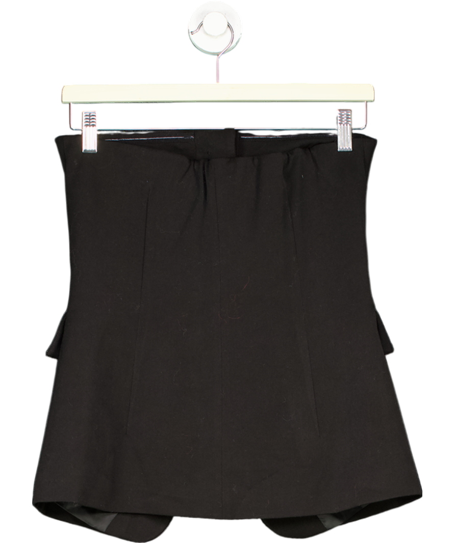 Anthropologie Black Button Detail Front Bandeau Top UK 8