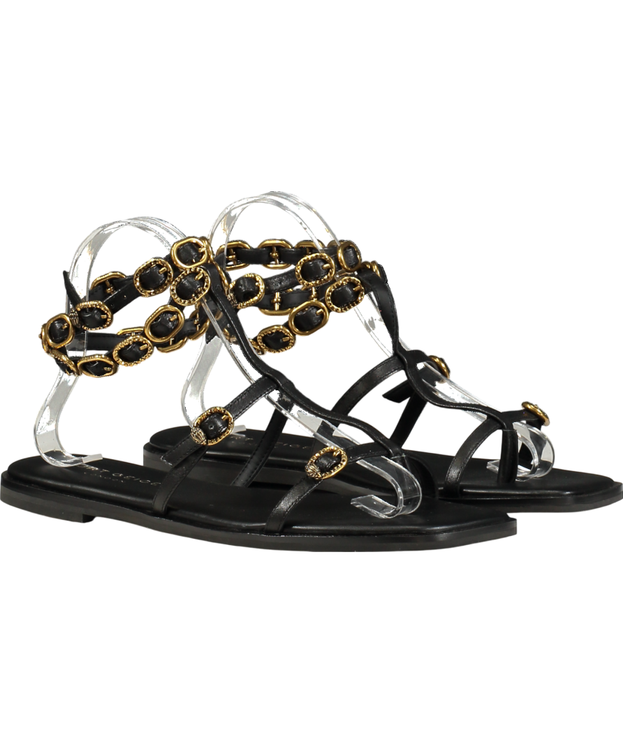 Kurt Geiger Black Regent Leather Sandals UK 6 EU 39 👠