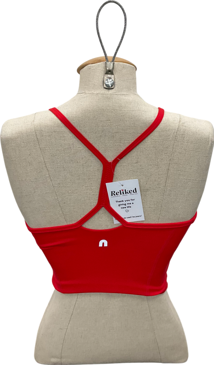 Tone Red Racer Back Crop Top UK S