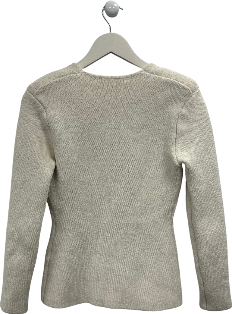 ZARA Cream Knit Peplum Blazer UK S