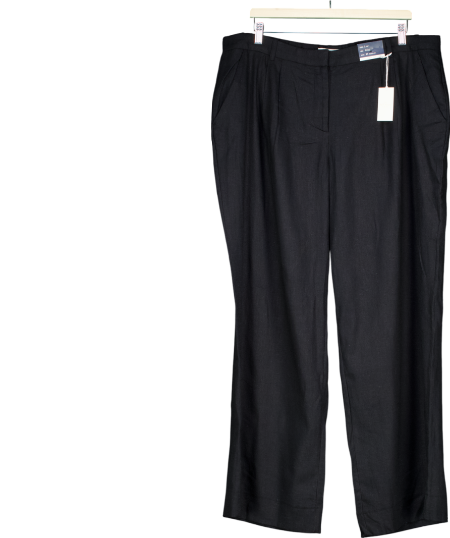 Abercrombie & Fitch Black Linen Wide Leg Trousers W33