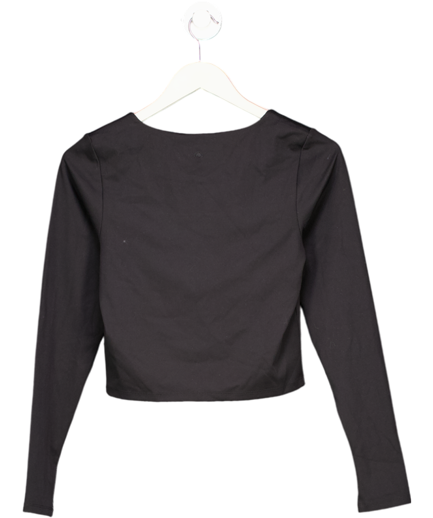RISE Black Square Neck Long Sleeve Top UK 8