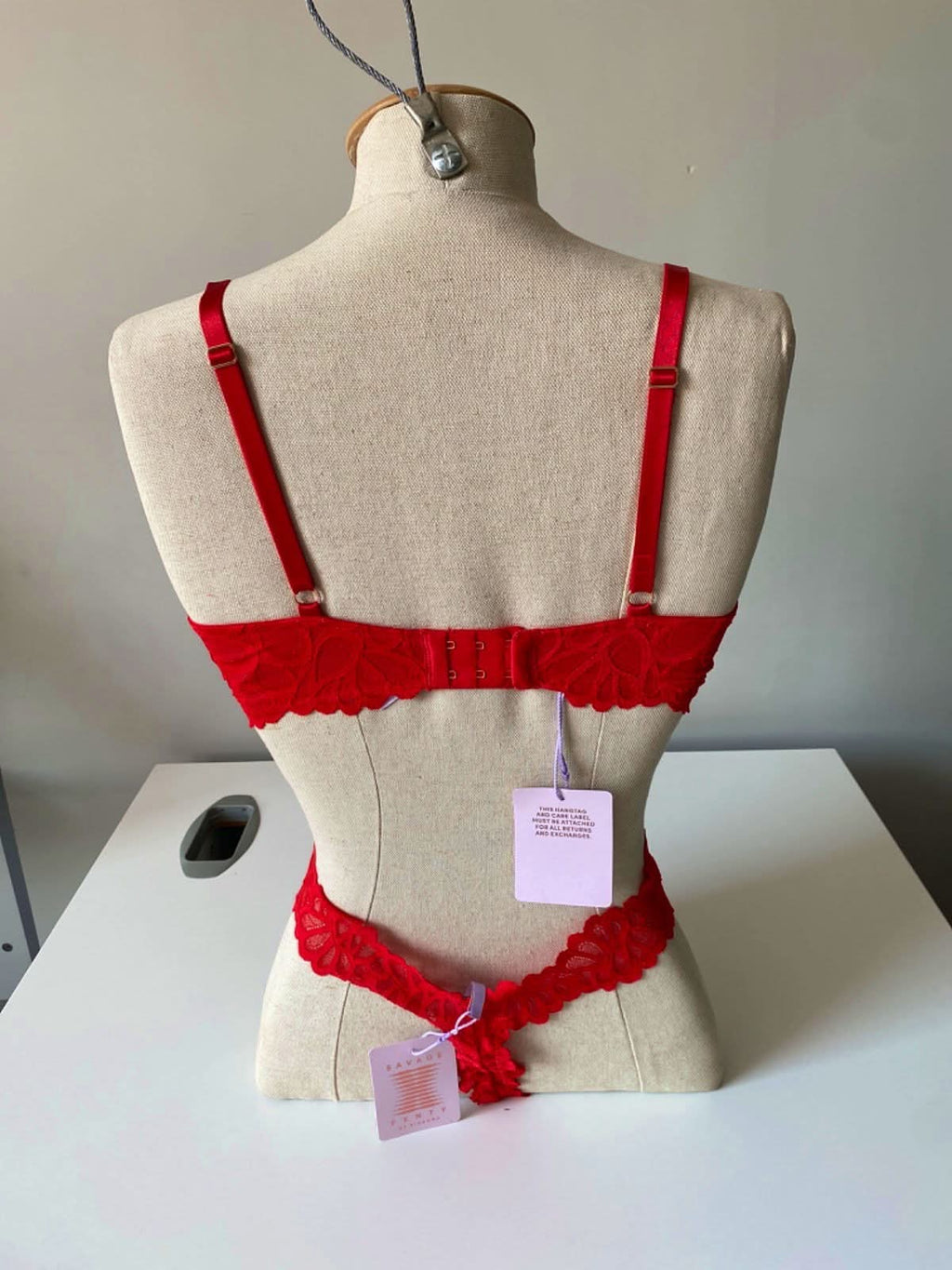 Honey Birdette Red Gabrielle Bra and Thong Set 32E / M