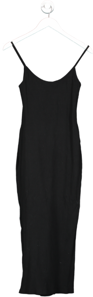Meshki Black Alexis Ribbed Cami Midi Dress UK L