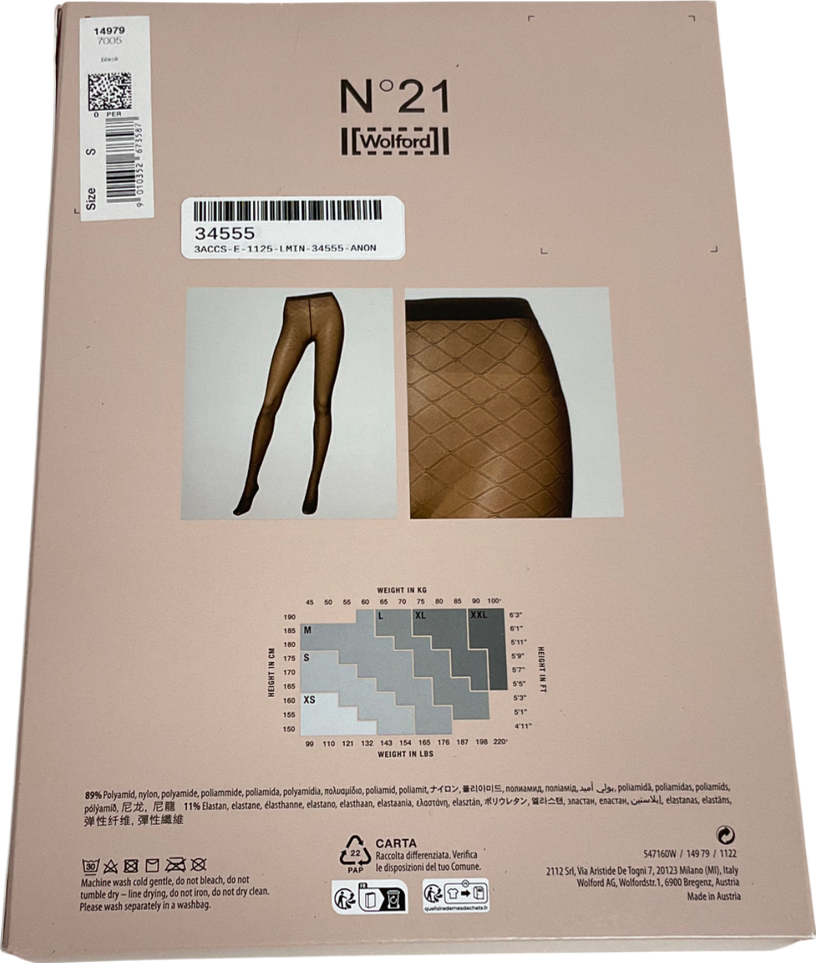 Wolford Black Liza Tights UK S
