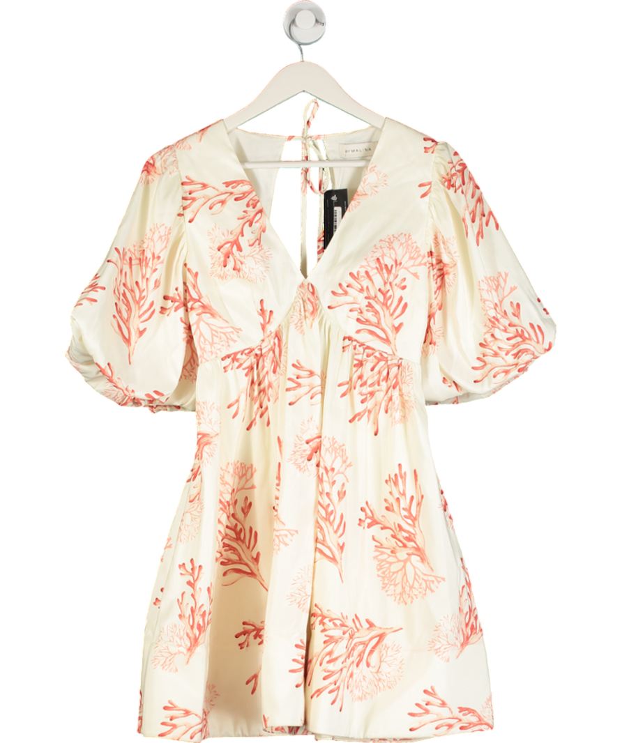 By Malina Cream Dana Mini Dress Open Back Mini Dress UK S
