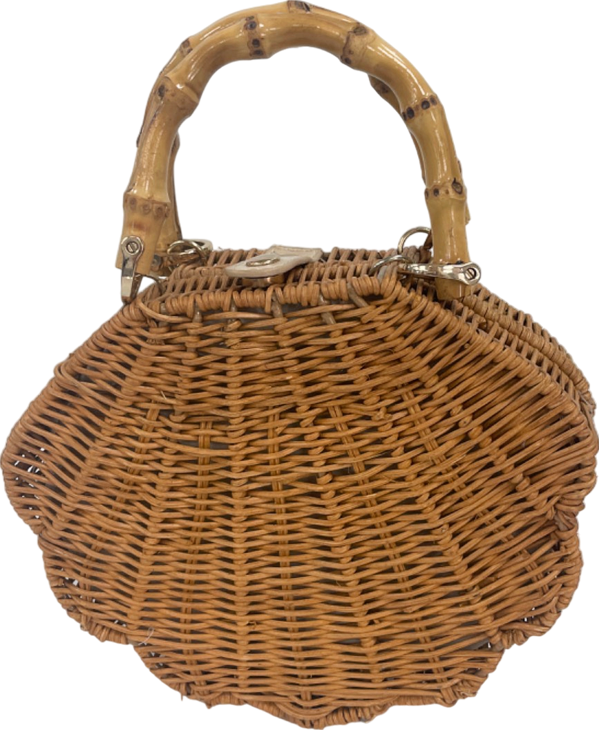 Topshop Beige Wicker Handbag One Size
