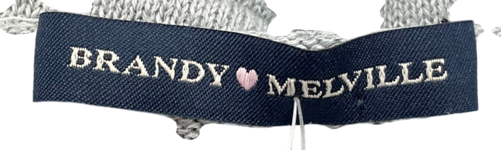 Brandy Melville Grey Leah Ribbed Top One Size