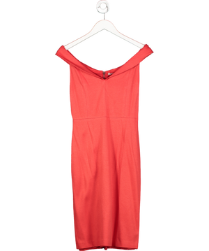 Alice + Olivia Red Poppy Off Shoulder Midi Dress UK 8