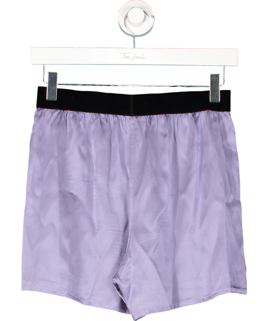 Tom Ford Purple 100% Silk Logo Band Boxer Shorts UK XS