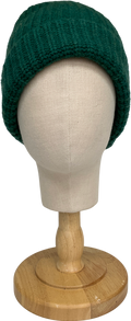 Jigsaw Green Wool Cashmere Blend Rib Beanie One Size