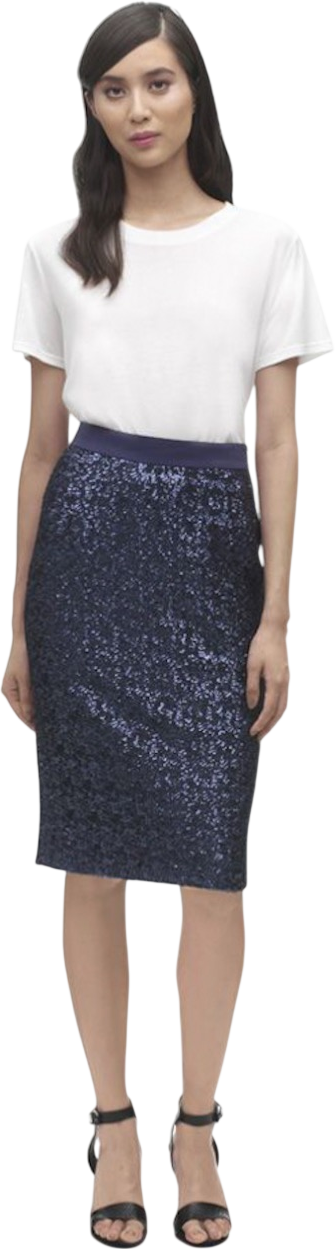 Whistles Blue Sequin Midi Skirt UK 10