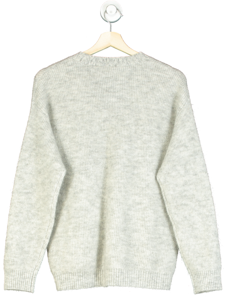 WYSE LONDON Light Grey Becky Wool/Mohaire Soft Boyfriend Cardigan UK XS