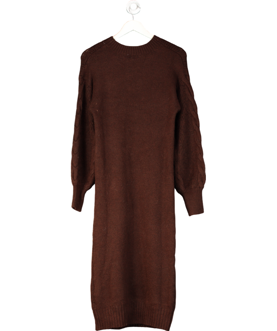 River Island Brown Plait Jumper Midi Dress UK XS