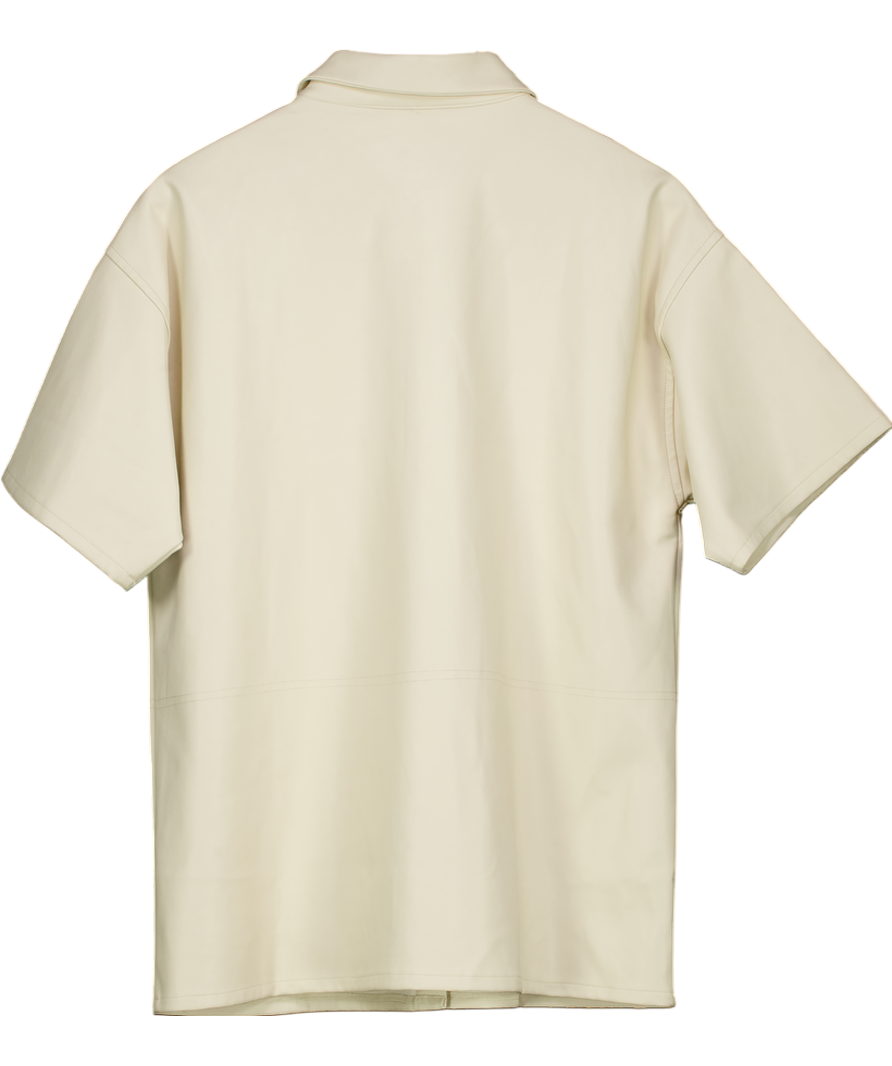 4th & Reckless Cream Leather Look Shirt UK 10