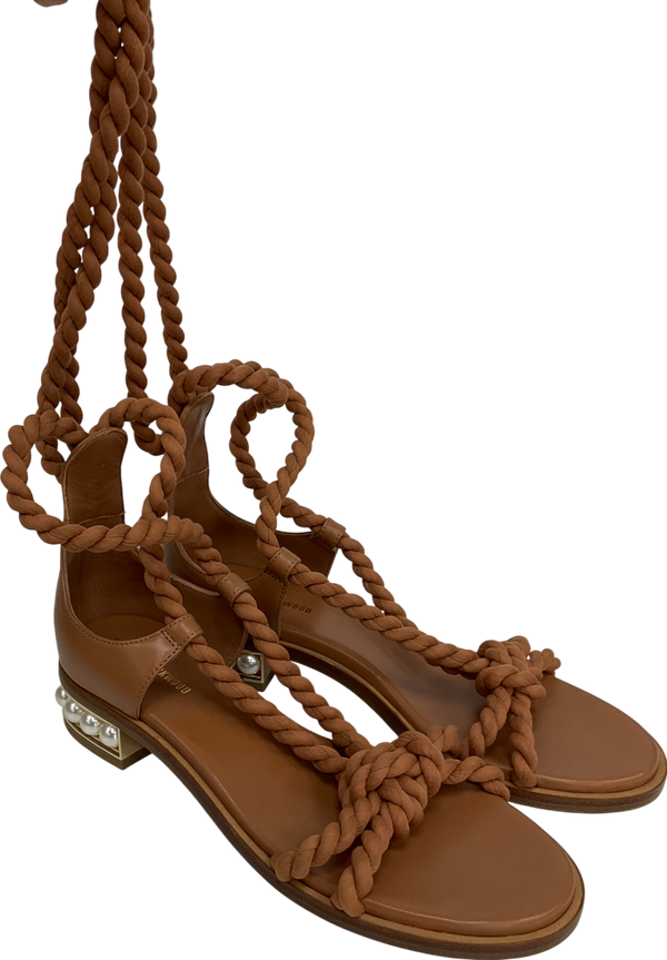 vero cuoio Brown Rope Tie Leather Sandal UK 3 EU 36