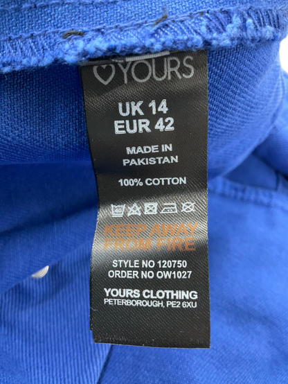 Yours Blue Cobalt Denim Jacket UK 14