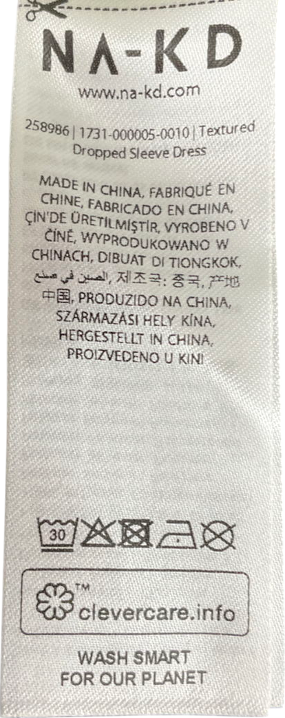 NA-KD Green Textured Dropped Sleeve Dress UK M