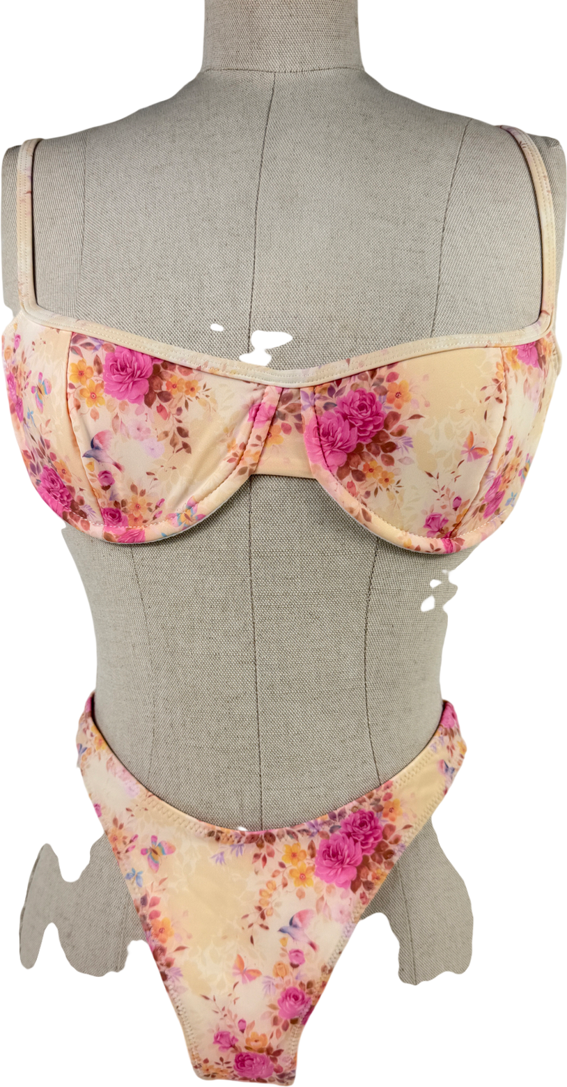 House of CB Multicoloured Antibes Floral Print Underwired Bikini UK S