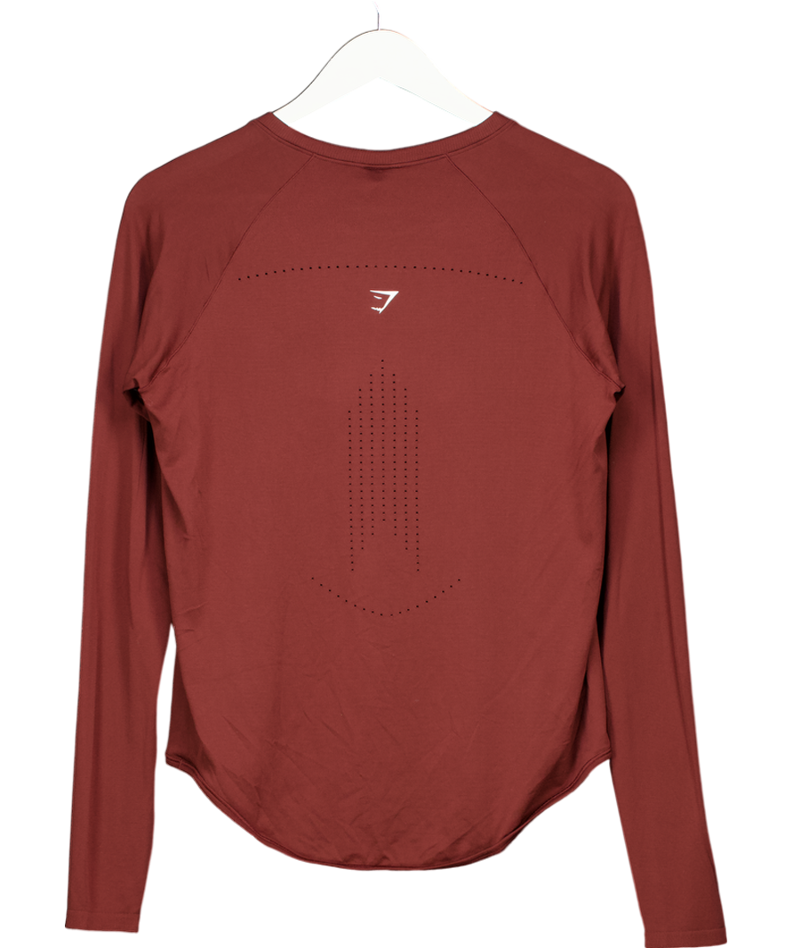 gymshark Red Soft Cut-out Long Sleeve Top UK M