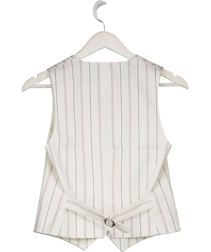 ME + EM Cream Multi Stripe Waistcoat UK 8