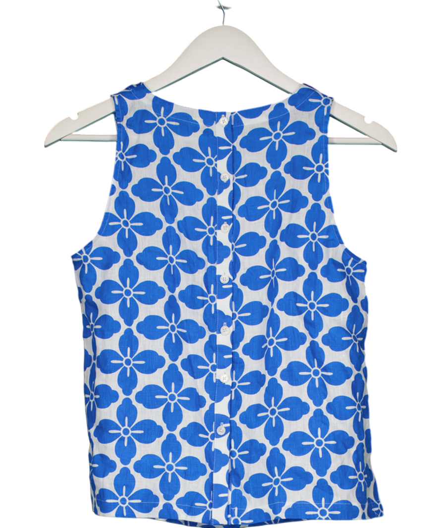 boden Blue Linen Sleeveless Shell Top UK 8