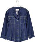 Ganni Blue Spread Collar Denim Jacket UK 10