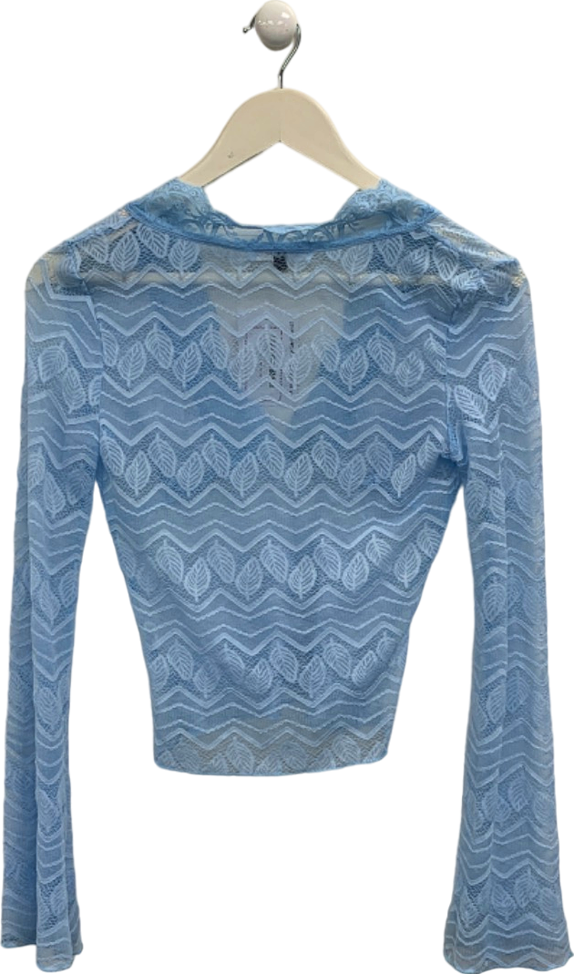 Venderby's Blue Lace Long Sleeve Top UK XS/S