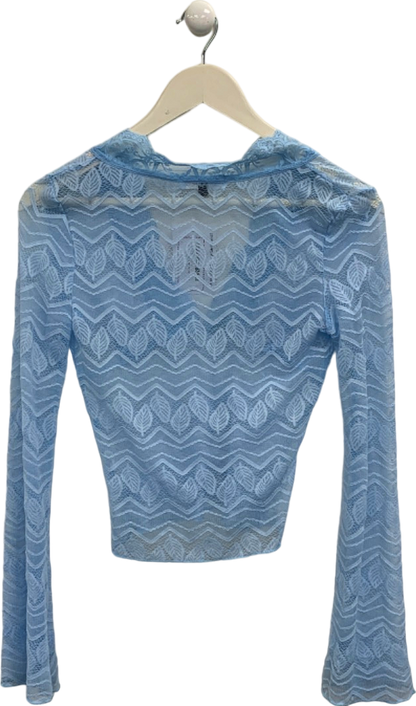 Venderby's Blue Lace Long Sleeve Top UK XS/S