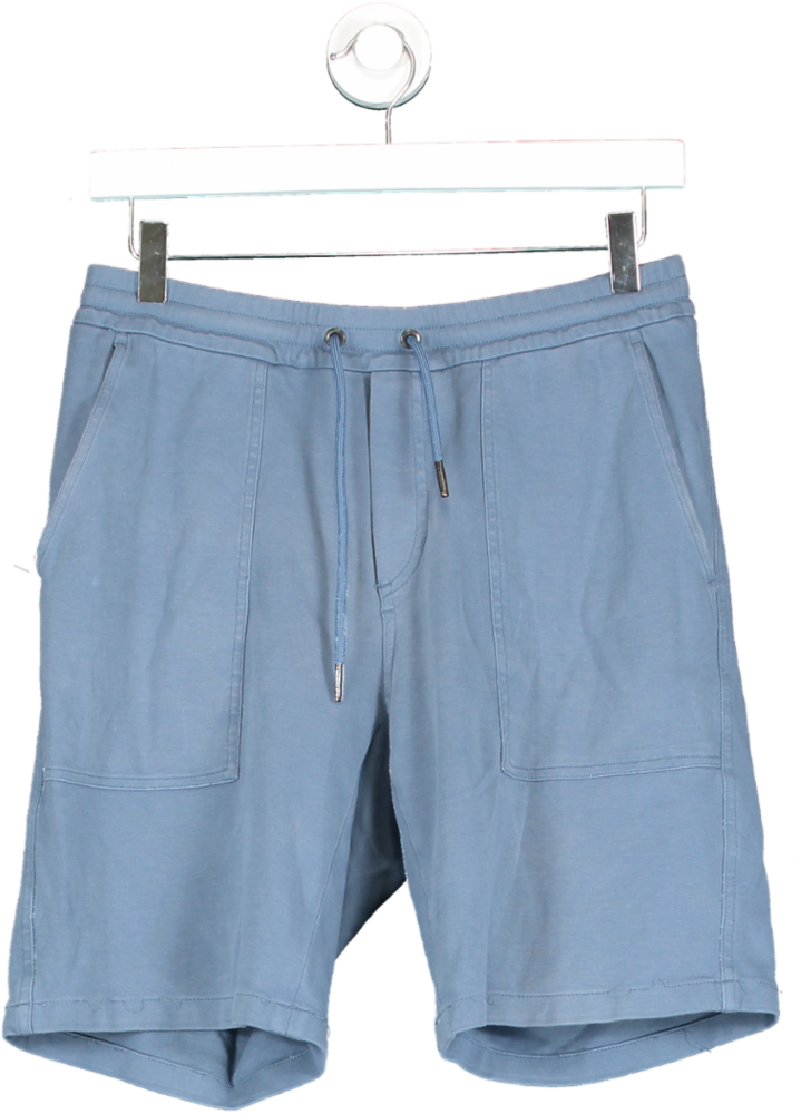 Massimo Dutti Blue 100% Cotton Drawstring Shorts UK S