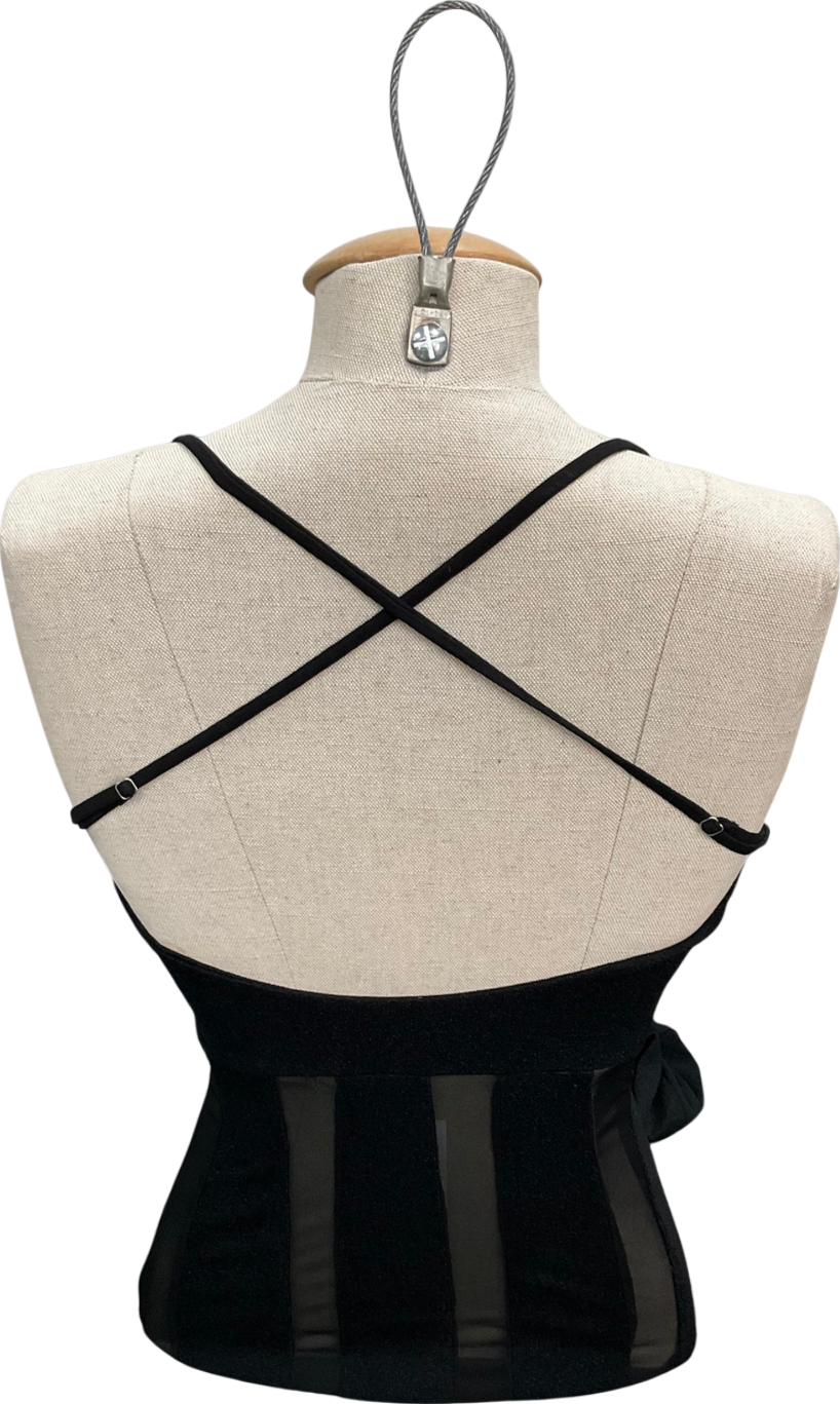 Meshki Black Mesh Panel Maxi Dress UK S