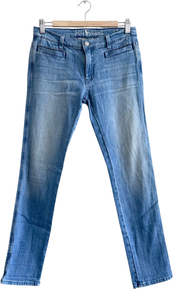 MIH Jeans Blue The Paris Mid Rise Cropped Slim Leg JEANS W27
