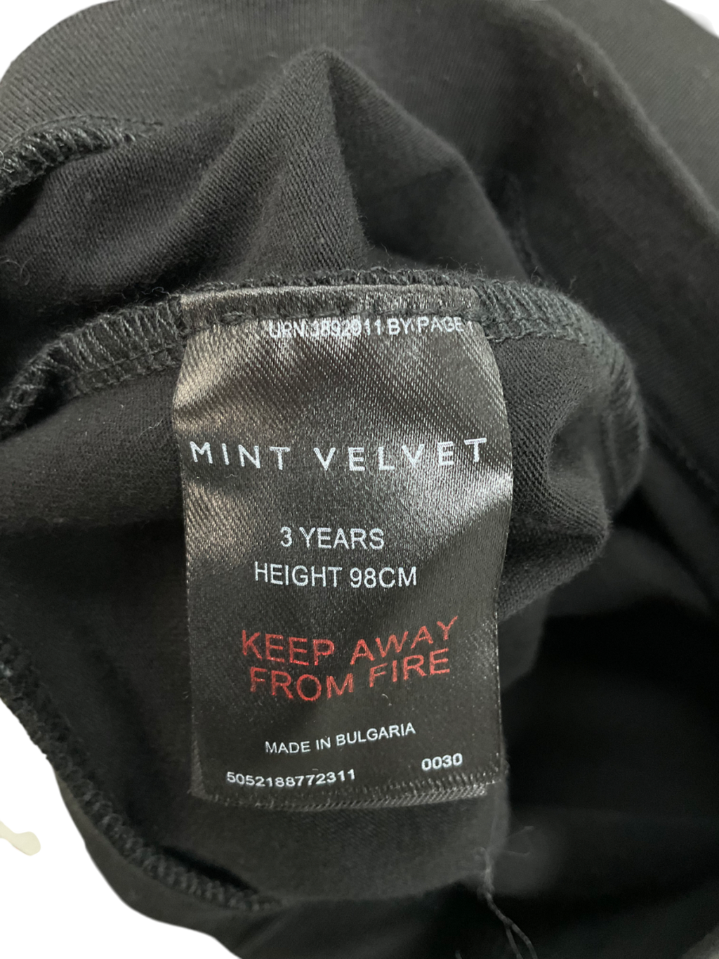 Mintie by Mint Velvet Black Star Embroidered Leggings 3 Years