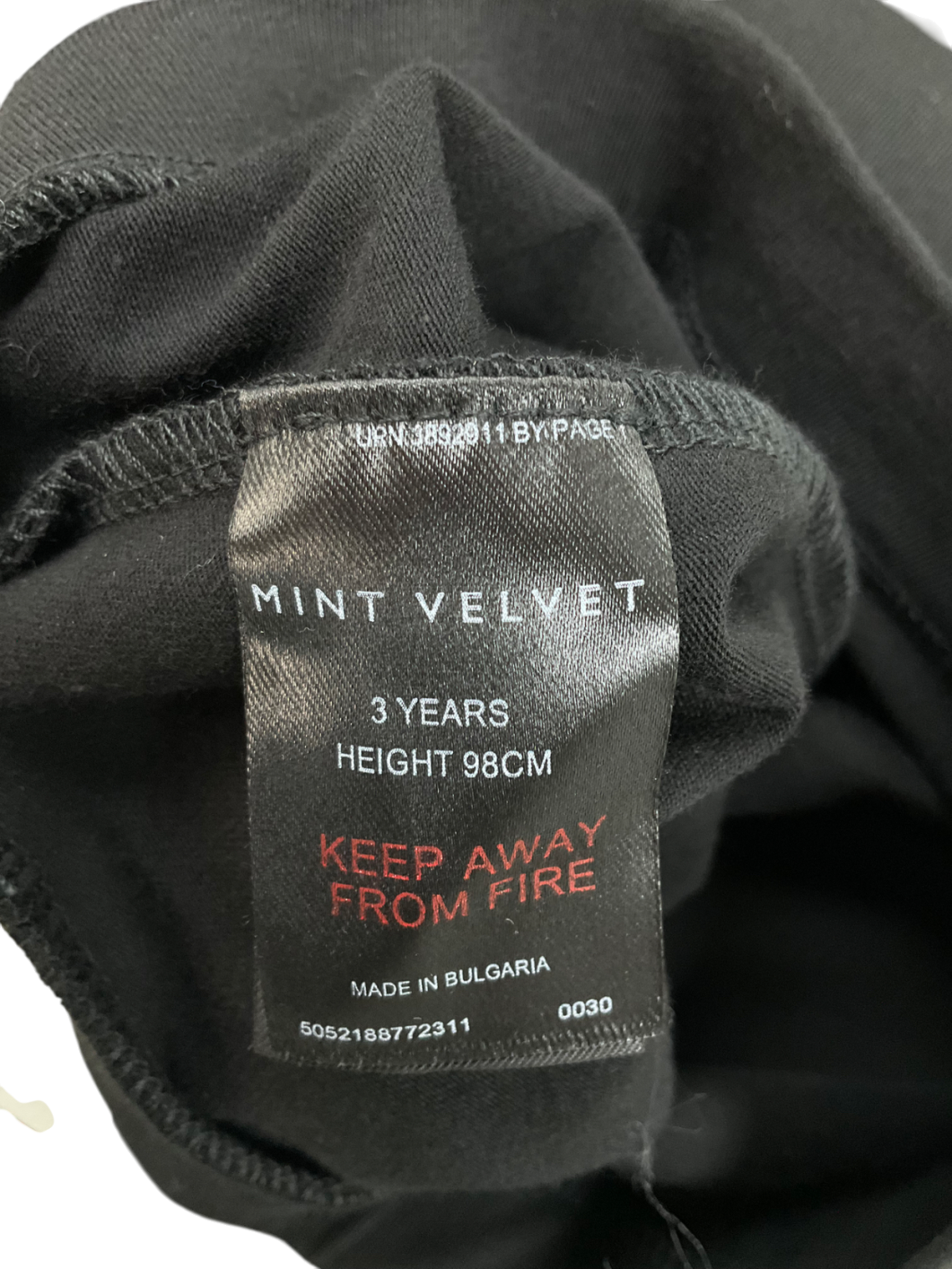 Mintie by Mint Velvet Black Star Embroidered Leggings 3 Years