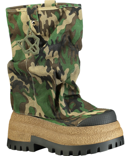 Naked Wolfe Green Disturb Canvas Camo Boot UK 4 EU 37 👠