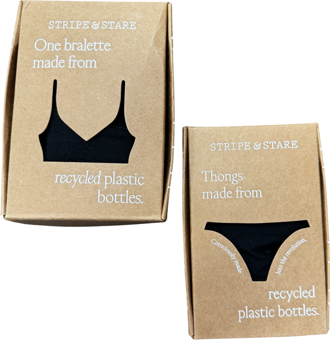 Stripe & Stare 2-piece Black Lace Bra And Thong Set UK XS