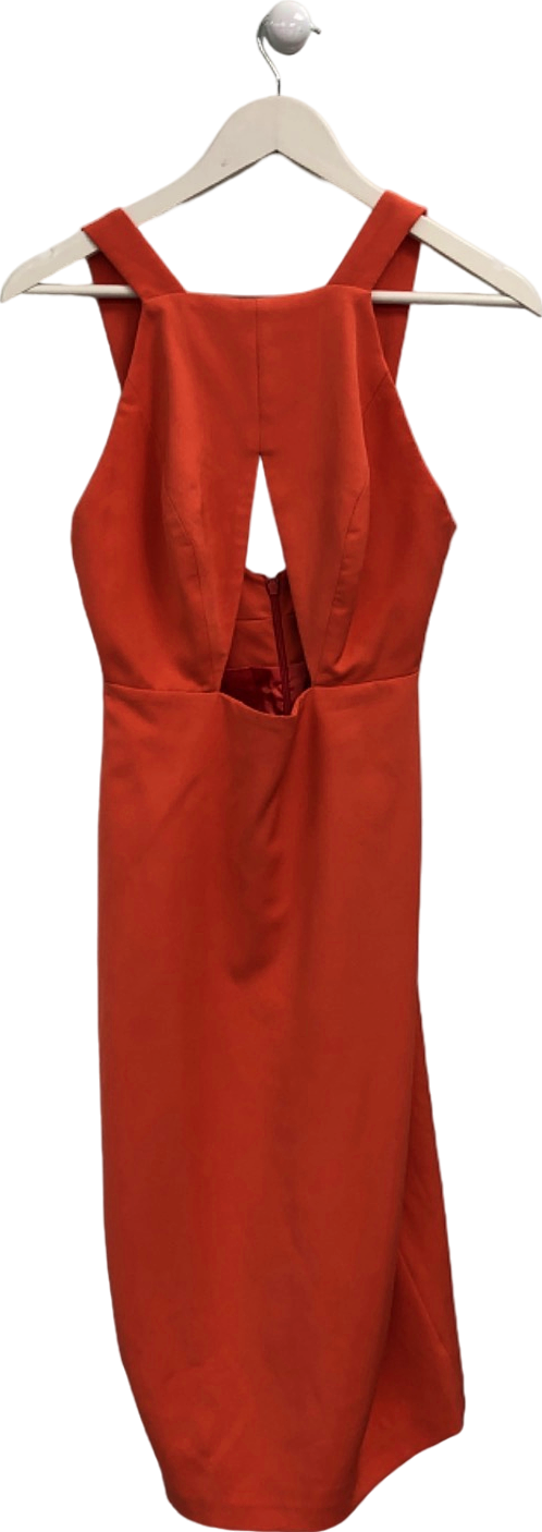 AQ/AQ Red Cutout Midi Dress UK 8