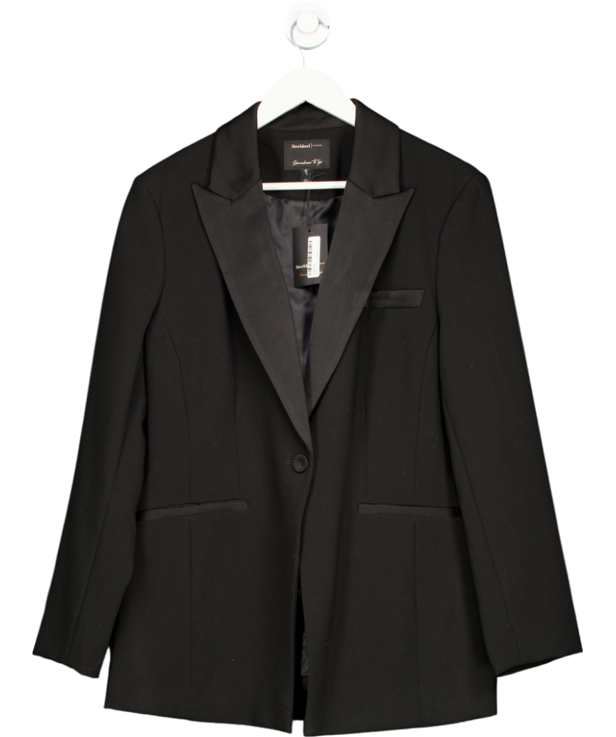River Island Black Tuxedo Blazer UK 16