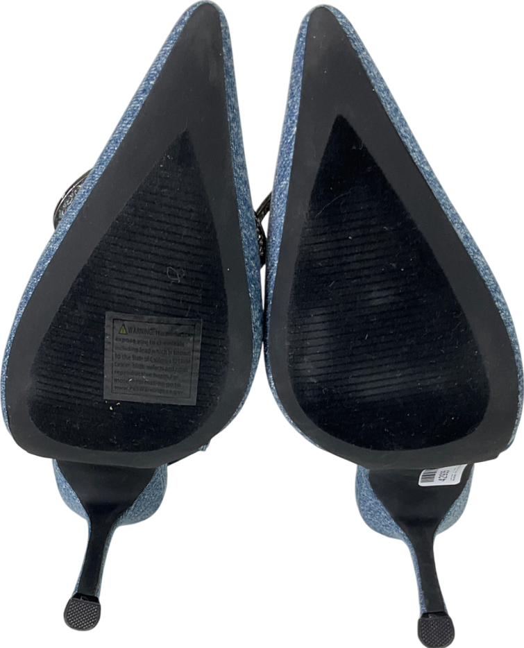 Fashion Nova Blue All Your Love Pumps - Denim Heels UK 6 EU 39 👠